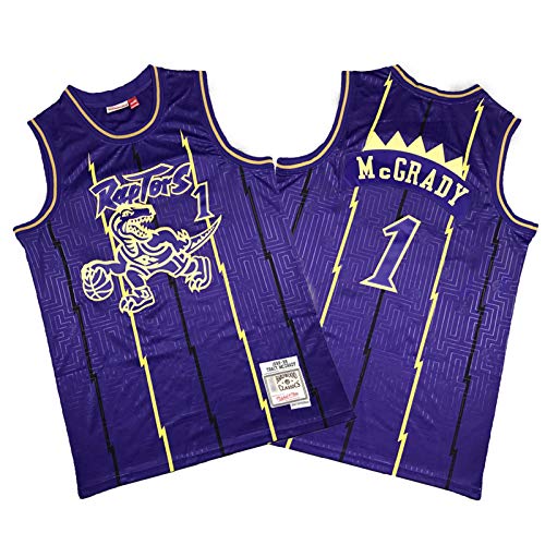 CNMDG Toronto Raptors 1# Tracy McGrady Jersey de Baloncesto púrpura para Hombres, 2021 Camisetas de Baloncesto de la Nueva Temporada, Camiseta Retro de Baloncesto transpi XL