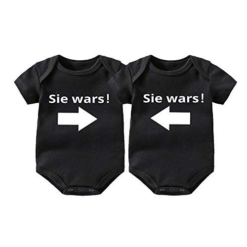culbutomind Pelele para bebé, diseño con texto en alemán "Beste Freunde für Immer Fun Baby Geschenk nacimiento Equipamiento básico 2 baberos Negro 6-9 Meses