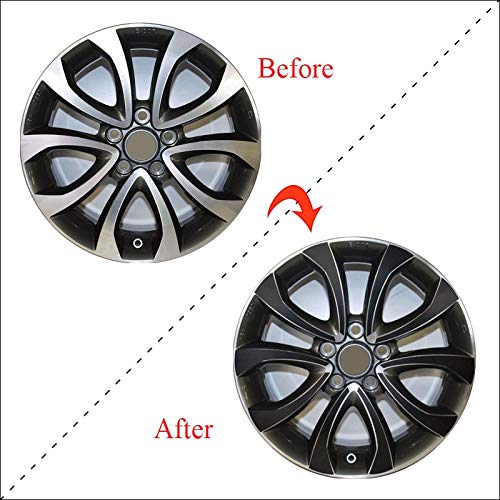 HUANGRONG Automóviles Tapacubos Cubierta 3D Carbon/Mate/Glossy Black Wheel Stickers Pegatinas de Coche para Nissan Juke Tekna 2013-2017 17"Wheeh Decal Vinyl (para 4 Ruedas)