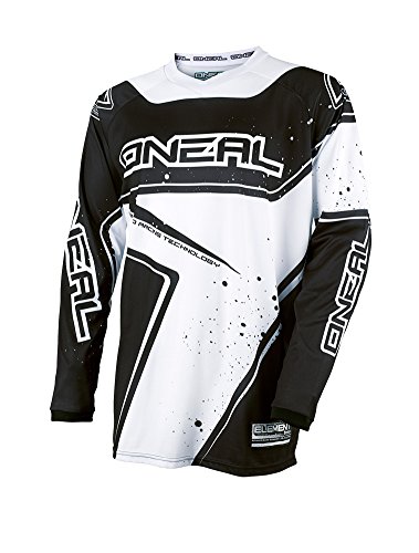 Jersey de motocross offroad MX MTB DH Element Racewear (0028-10) de O'Neal, en negro y blanco, hombre, color negro blanco, tamaño xx-large