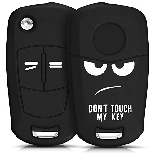 kwmobile Funda Compatible con Opel Vauxhall Llave de Coche Plegable de 2 Botones - Carcasa Protectora Suave de Silicona - Don't Touch my Key