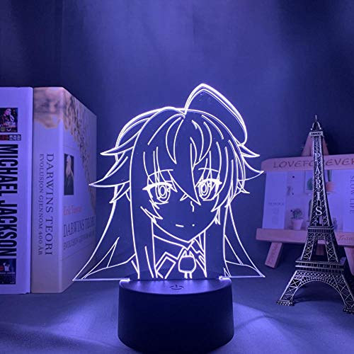 Lámpara de luz nocturna 3D, ilusión óptica, lámpara de alta escuela, DXD anime, LED para decoración de cumpleaños, manga, lámpara de noche 3D Rias Gremory High School DXD, HAFS