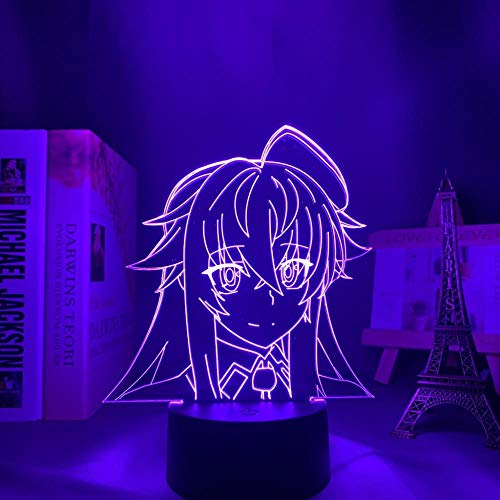 Lámpara de noche 3D Anime ilusión lámpara High School DxD Anime LED Light for Home Decoration Birthday Gift Manga 3D Night Lamp Rias Gremory High School DxD HAFS