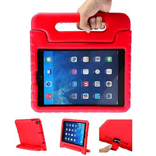 LEADSTAR Funda Para Nuevo iPad 9.7 Tableta Caso de Los Niños a Prueba de Golpes Luz Peso Mango Soporte Super Protección Cubierta para Apple iPad Air / iPad Air 2 / iPad 9,7 2017 / 2018 Tablet (Rojo)