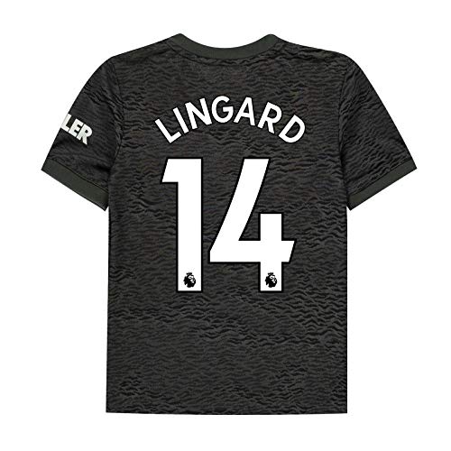 Manchester United FC - Camiseta de Segunda equipación para niño - Producto Oficial - 2020/2021 - Negro - Lingard 14-9-10 años