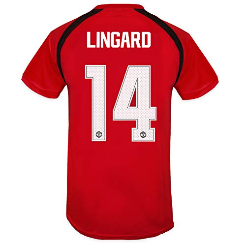 Manchester United FC - Camiseta Oficial de Entrenamiento - para niño - Poliéster - Rojo - Lingard 14-8-9 años