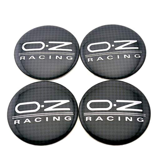 N/A 4 tapas para el centro de la rueda de 56 mm, color negro OZ Racing, emblema de fibra de carbono