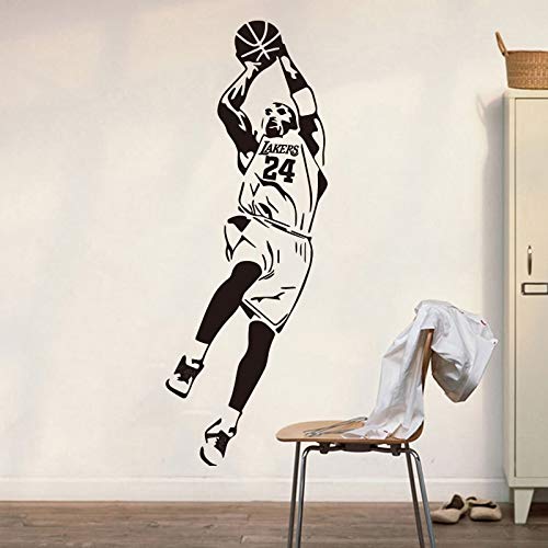 NBA Basketball Sports Star Player Kobe Bryant # 24 Fadeaway Jump-Shot Etiqueta de la pared Vinilo Calcomanía para autos Boy Fans Dormitorio Sala de estar Club Decoración para el hogar Mural