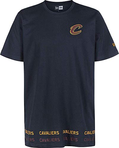 New Era NBA Team Wordmark tee Clecav Camiseta Cleveland Cavaliers, Hombre, dk Blue, L