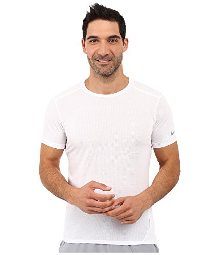 NIKE Dri-Fit Cool Tailwind – Camiseta de Manga Corta, otoño/Invierno, Hombre, Color Blanco, Plateado, tamaño 2XL