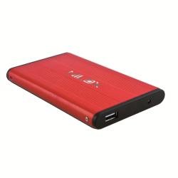 Nilox 06NX602504007 2.5" USB con suministro de corriente Rojo caja para disco duro externo - Disco duro en red (2.5", SATA, 0,5 TB, USB 1.1/2.0, Rojo, Aluminio)