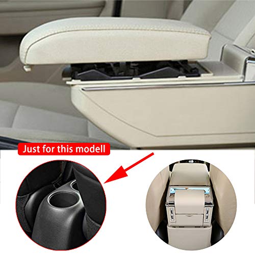 Qiaodi Armrest Box para Nissan Almera 2006-2019, Car Center Console Armrest Storage Box (Luxury Style:can be Raised and Thickened) Beige