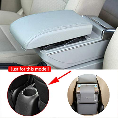 Qiaodi Armrest Box para Nissan Almera 2006 – 2019, consola central de coche, caja de almacenamiento (Luxury Style:can be Raised and Thickened) gris