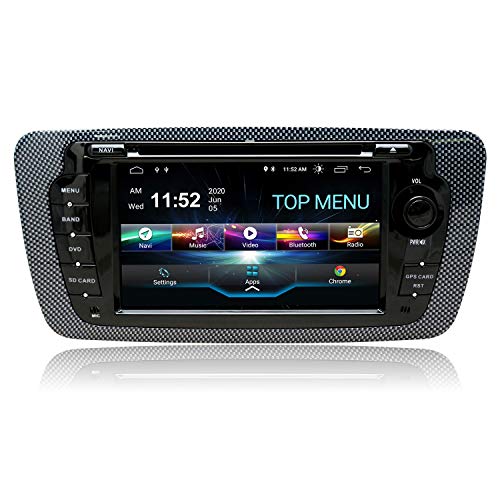 SWTNVIN Android 10.0 Unidad de audio estéreo para coche compatible con Seat 2009–2013 reproductor de DVD radio de 7 pulgadas pantalla táctil HD de 7 pulgadas navegación GPS con Bluetooth WIFI 2GB+80GB