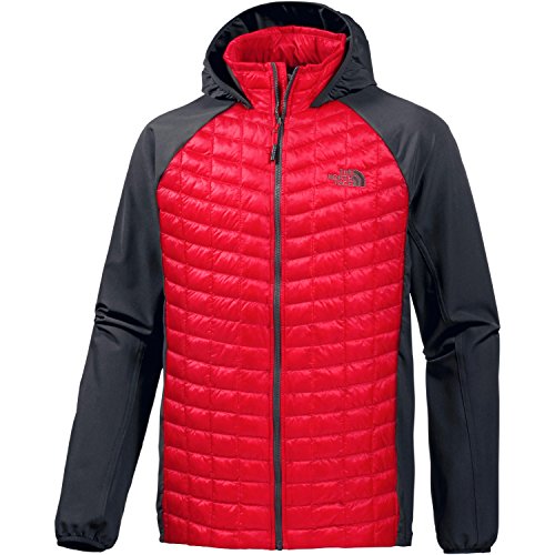 The North Face Thermoball Hybrid Hoodie EU Sudadera, Hombre, Rojo/Gris (TNF Red/Asphalt Grey), 2XL