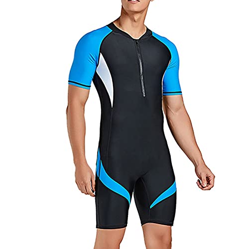 Traje De Neopreno Traje De Baño Corto De Una Pieza Traje De Esnórquel De Manga Corta Para Hombres Traje De Baño Elástico Delgado De Secado Rápido Y Ajustado Para Hacer Surf, Nadar, Deportes Acuáticos