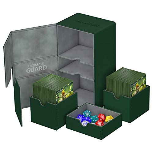 Ultimate Guard Twin Flip´n´Tray Deck Case 200+ Caja de Cartas Tamaño Estándar XenoSkin Verde