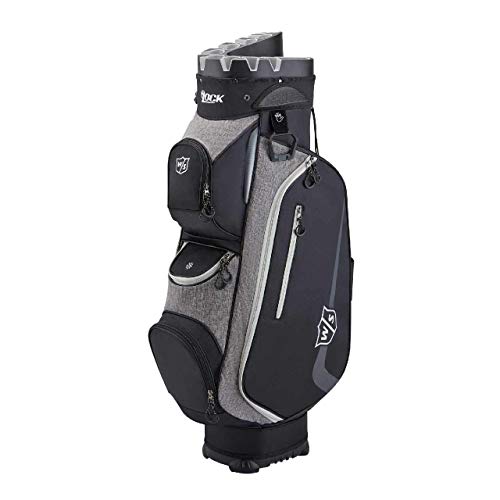 Wilson Staff I Lock III Cart Bag Bolsa de Golf, Capacidad para 9 Palos, 3.2 kg, Unisexo-Adulto, Negro/Plateado/Blanco, Talla única