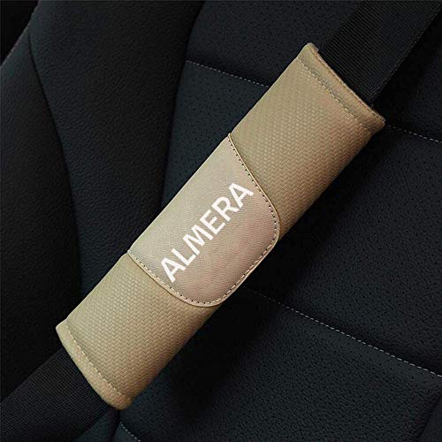 ZWWZ para Nissan Almera 2pcs Coche Carbono Fibra Cubierta del Cinturón de Seguridad Hombro Almohadillas, Comfort Seguridad Estilo Coche Accesorios