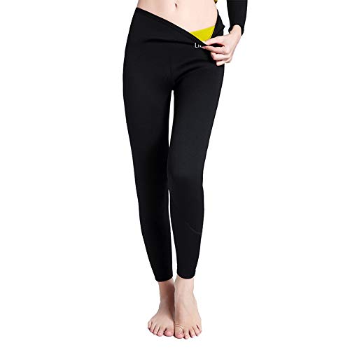 3/4 Leggings Deportivos Calzas para Adelgazar Medias Femeninas Sudor y Sauna Pantalones Gimnasio Fitness Yoga Promueve Sudoración para Mujer(Negro XL)