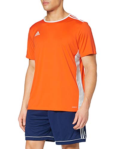 adidas Entrada 34 Camiseta de Fútbol para Hombre de Cuello Redondo en Contraste, Naranja (Orange/White), XL