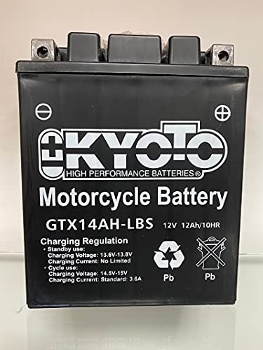 Batería para moto Kyoto YTX14AHL-BS compatible con Ossa Yankee 500 – Se envía lista para usar, 12 V, 12 Ah, 134 x 89 x 166 mm