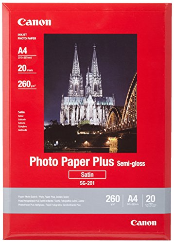 Canon SG-201 - Papel fotográfico A4 (20 hojas, 260 gramos, semi brillante)