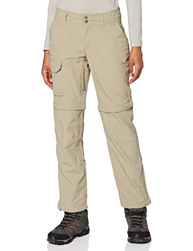 Columbia Silver Ridge Convertible Pant Pantalón de Senderismo 2-en-1 para Mujer, Marrón (Tusk), W44/R
