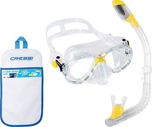 Cressi Youth Kids Snorkeling Mask and Dry Snorkel Kit - Marea Jr & Mini Dry: Designed in Italy