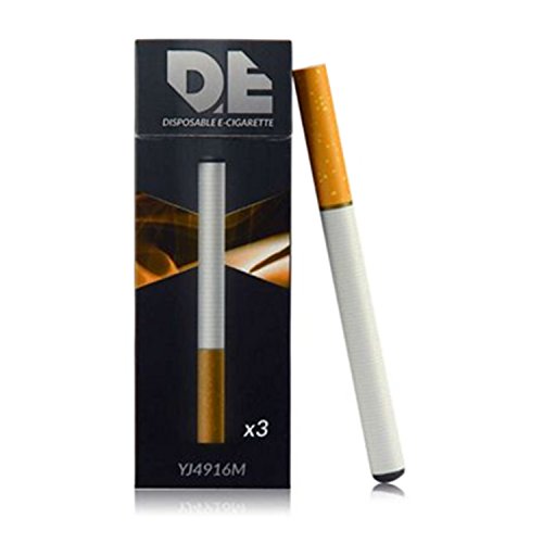 DE - desechable E-cigarrillo (3 unidades por paquete) al gusto del tabaco 500 inhalaciones cada una con batería de 280mAh y el volumen de vapor elevada ((sin nicotina y sin tabaco)