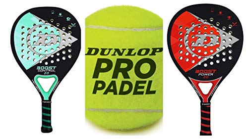 Dunlop Boost Power/Control - Juego de pala de pádel (incluye 3 pelotas)