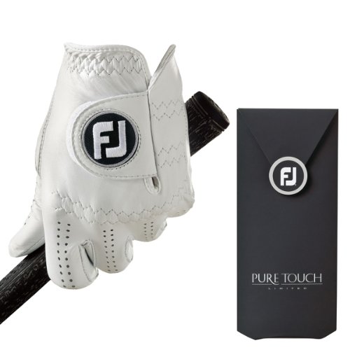 FootJoy Pure Touch - Guante de golf para la mano izquierda para hombre, color Blanco (Pearl), talla M