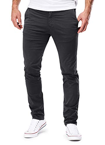 Merish - Pantalones chinos para hombre, corte ajustado, elásticos, pantalones de diseño, 401 401 gris oscuro. 31W x 30L