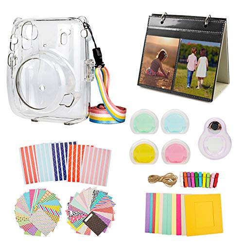 MUZIRI KINOKOO Mini 11 Paquete de Accesorios para Fujifilm Instax Mini 11 Estuche Protector con 8 Accesorios útiles Estuche de Lente con Filtro de Color 4 + Lente Selfi púrpura
