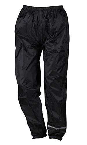 Nerve Easy Rain Pantalones Impermeables de Moto, Negro, XL