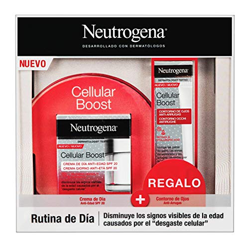 Neutrogena Cellular Boost Pack Antiedad, Crema Hidratante Facial y Contorno de Ojos
