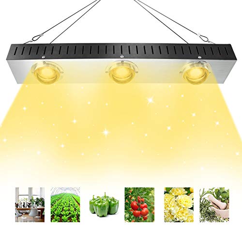 Niello LED Grow Light, 600 W Lámpara de planta similar al sol con copa reflectante, Lámpara de cultivo de alto par y alto lumen, Luz de planta no ruidosa para verduras y flores de invernadero