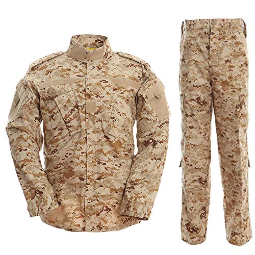 Noga - Traje de chaqueta y pantalón de camuflaje, de combate, de campo, de uniforme militar, para juegos, paintball, color Desierto Camo., tamaño large