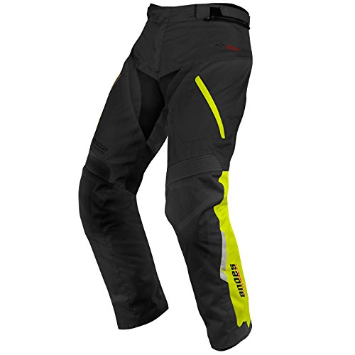 Pantalones de motocicletas Alpinestars, Andes Drystar, Alpinestar, Black Yellow Fluoro, 32" (M)
