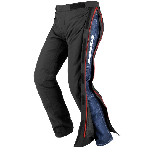 SPIDI Pantalones Impermeables de Motorista Superstorm H2Out, Negro/Azul, XXL