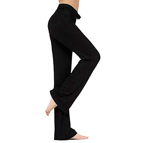 TownCat Pantalones de Yoga para Mujer, Pantalones Casuales de Yoga con cordón para Yoga y Correr (Medium, Negro, m)
