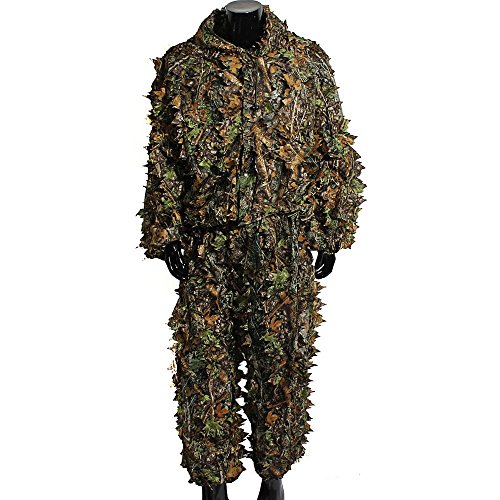 Traje de camuflaje en 3D con hojas, para caza, tiro con arco y pesca, incluye pantalón y chaqueta