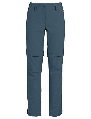 VAUDE Skomer Zo Pants II - Pantalones para Mujer, Mujer, Pantalones, 42365, Azul, 48