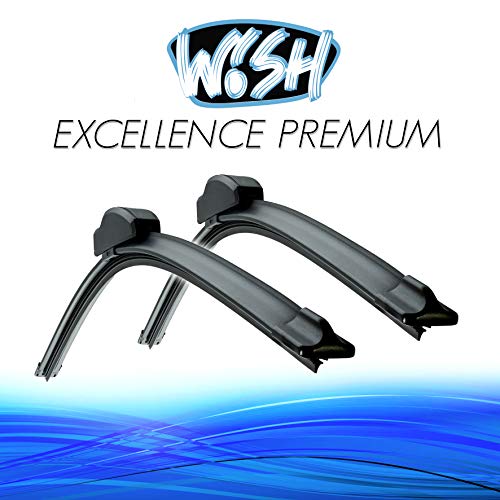 Wish® Excellence - Juego de 2 escobillas para limpiaparabrisas delantero, 600 mm/22 550 mm