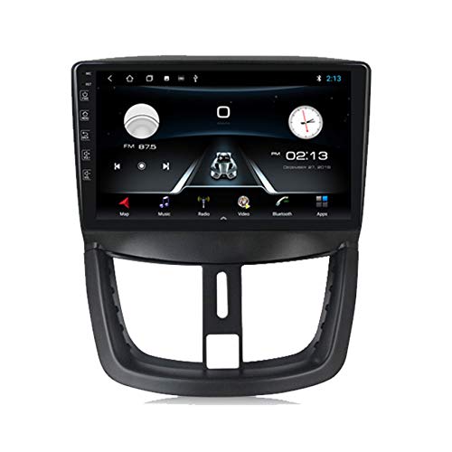 ADMLZQQ Android Car Stereo Radio Double DIN para Peugeot 207 2006-2015 Navegación GPS Unidad de Pantalla táctil HD FM Am Reproductor DSP Multimedia Receptor de Video,M100,1+16G
