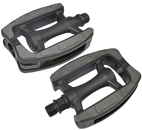 AERZETIX - Par de Pedales Antideslizantes para Bicicletas con reflectores - plástico - 120mm /74mm /30mm - Negro - C47220