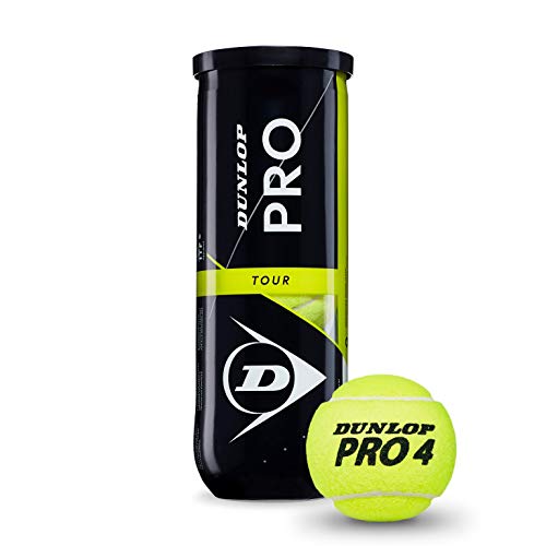 Dunlop Pro Tour Bote 3 Pelotas Tenis, Adultos Unisex, Amarillo