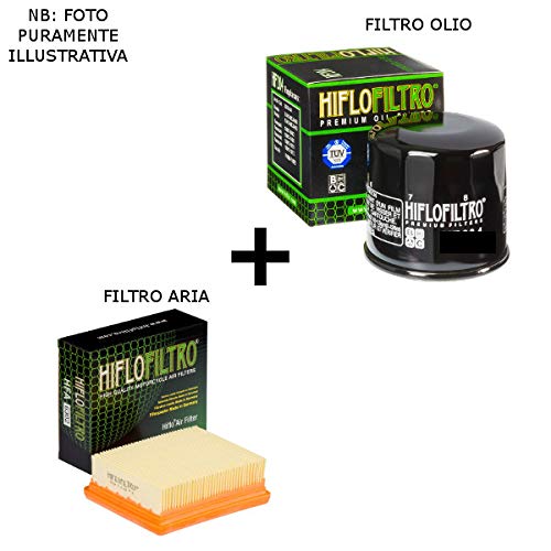 Kit de filtro de aire + filtro de aceite HiFlo compatible con Piaggio Liberty Elle 150 2009 2012