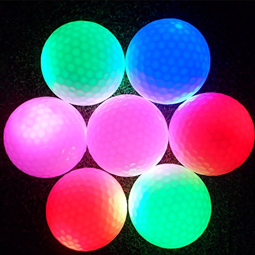 LED Bola Golf, Pelota Golf Intermitente Color Electrónica Luz Bola Golf para Entrenamiento de Práctica Deportiva de Noche Oscura (1 Piezas)