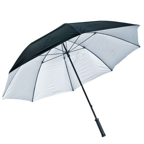 LONGRIDGE - Paraguas con protección Ultravioleta, Color Negro y Plateado